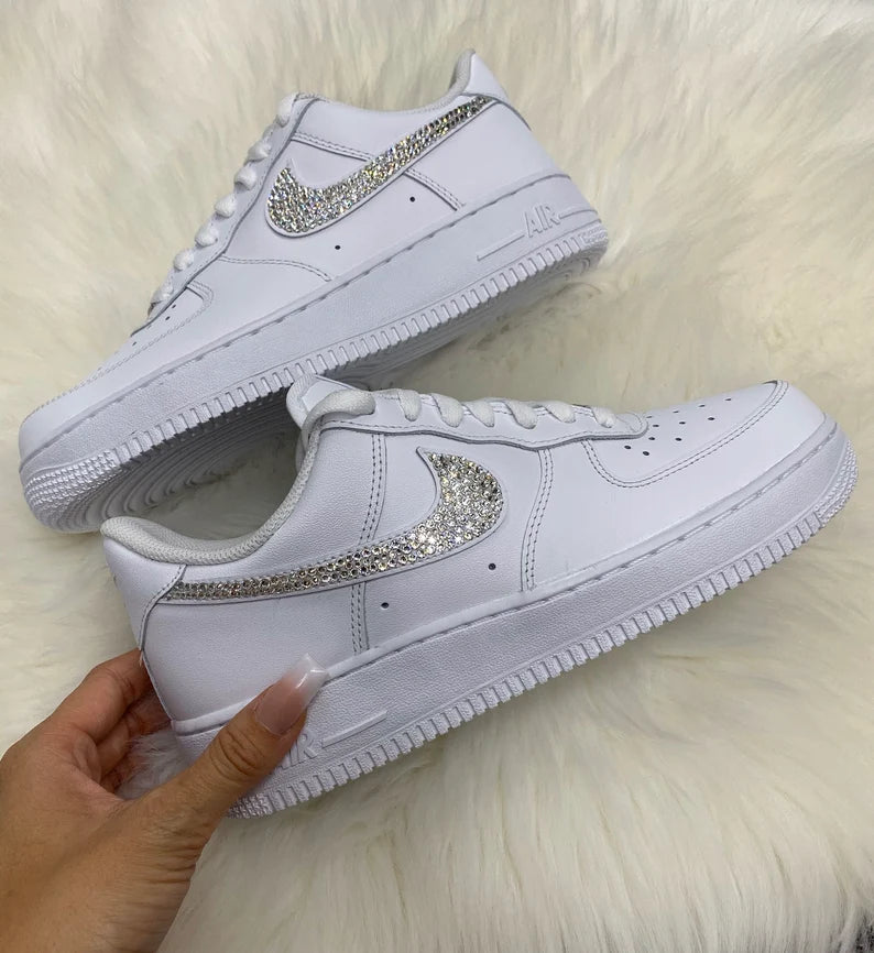 Nike Airforce 1 Women's Swarvoski Crystals, Airforce 1 Signature Sneakers, Airforce 1 Signature Sneakers