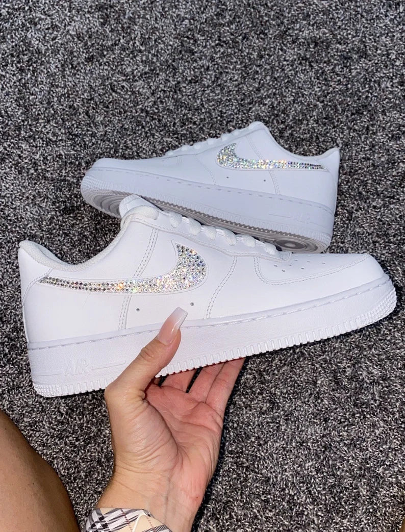 Nike Airforce 1 Women's Swarvoski Crystals, Airforce 1 Signature Sneakers, Airforce 1 Signature Sneakers